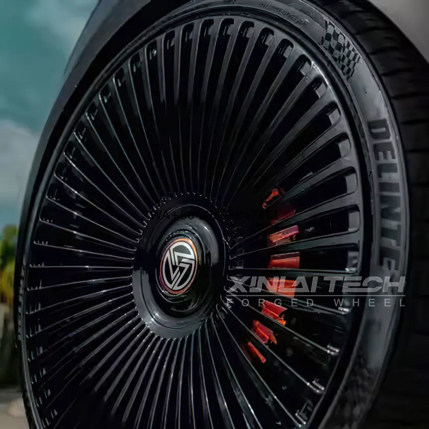 

XL 1 Piece Monoblock Wheels Black Finished Multi Spoke Custom Forged Wheels 5x120 5x112 5x114.3 Centerlock Wheels