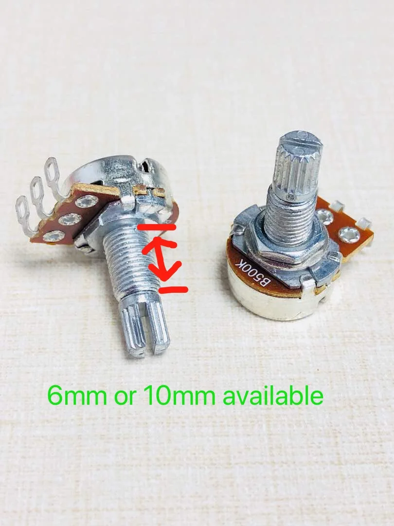 M6 B5K B10K B50K B100K B250K Variable Resistor Balance with Center Detent 10mm Thread Central  Click Switch Potentiometer