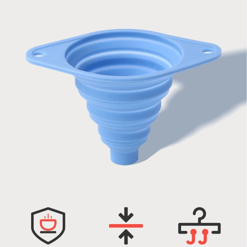 New Silicone Telescopic Funnel Kitchen Household Pouring Wine Folding Oil Leakage Pouring Silicone Small Funnel Food Grade