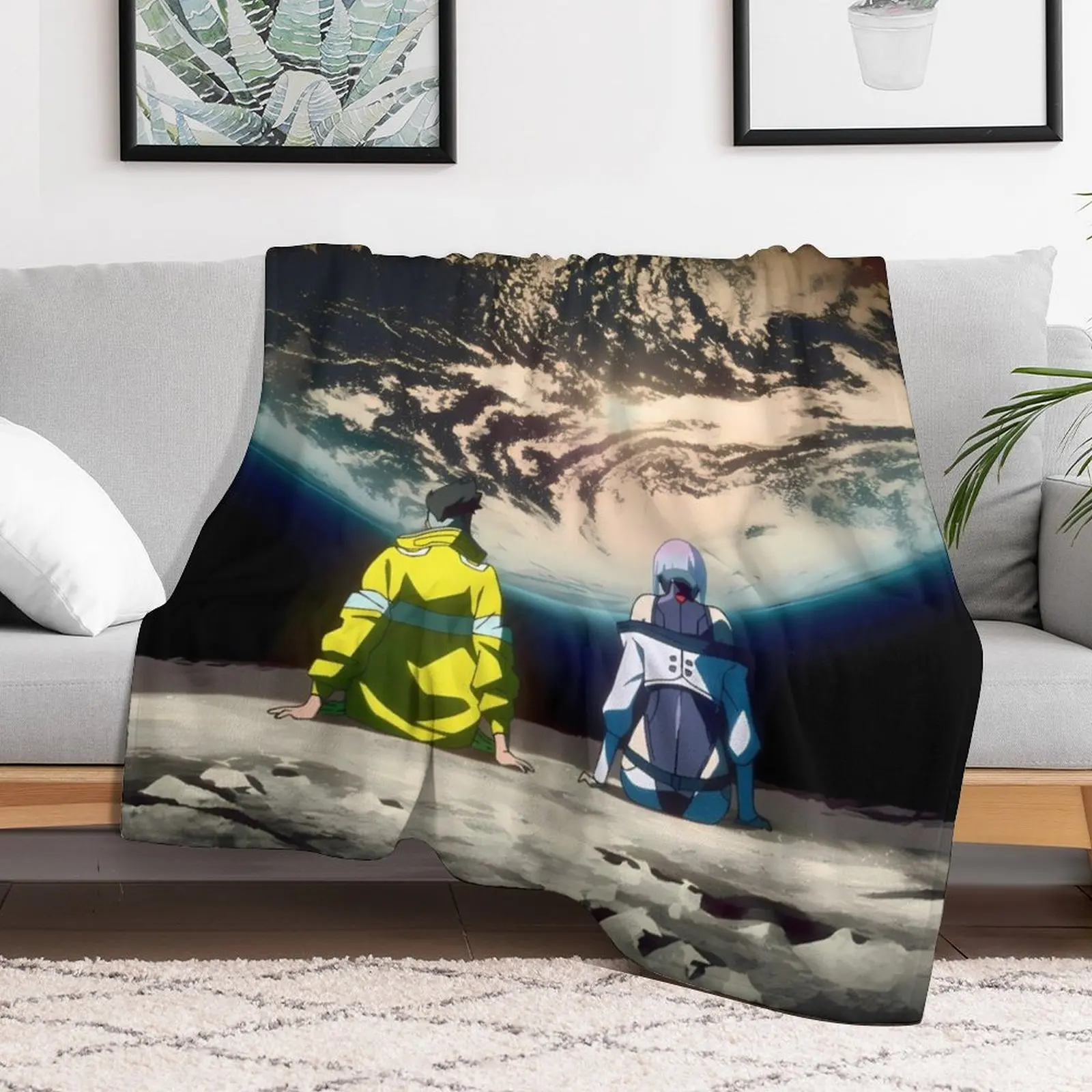 Cyberpunk EdgeRunners Moon Lucy David Throw Blanket No Pilling Soft Warm Blanket for Bed