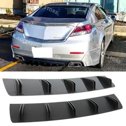 81.5 cm Double Layer 10 Fins Car Rear Bumper Lip For Acura TL TLX NSX TSX Rear Shark Fin Style Curved Bumper Lip Diffuser
