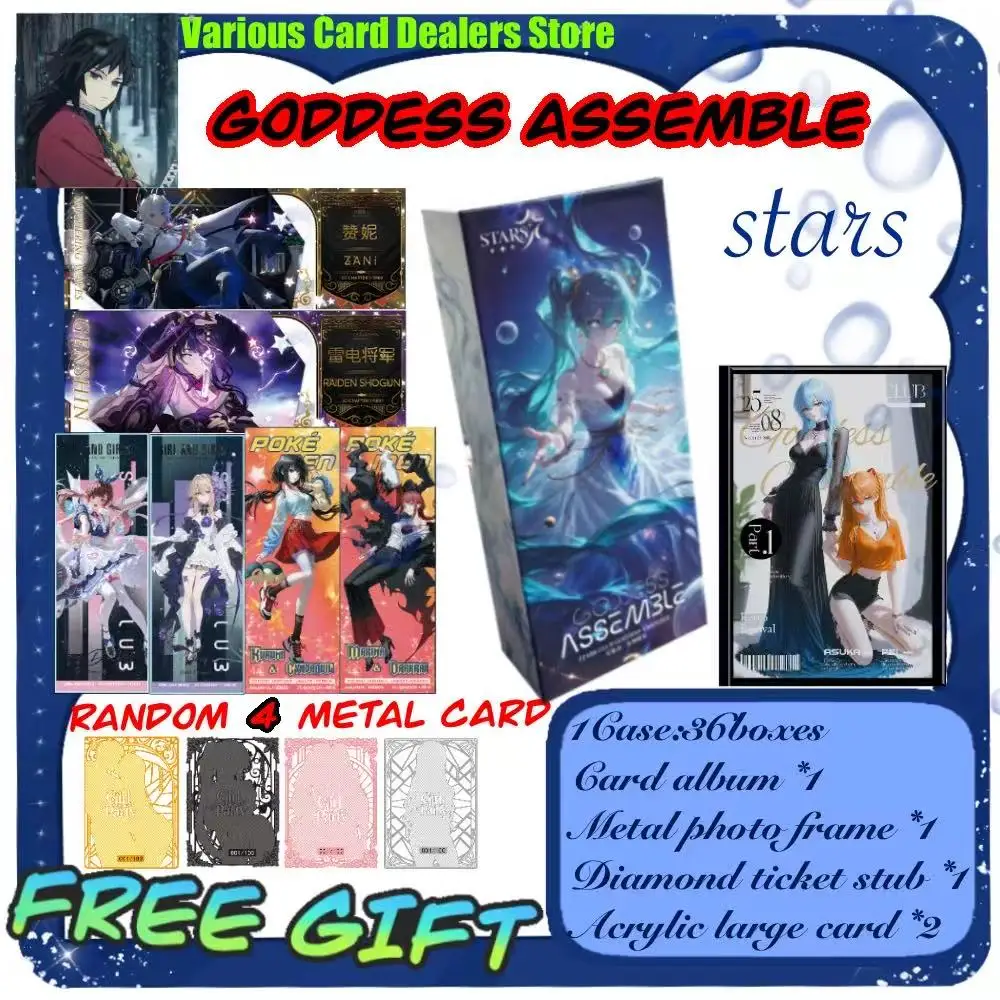 Original Goddess Feast STARS-GODDESS ASSEMBLE Laser Ticket Goddess Story TCG CCG Waifu card Anime Character