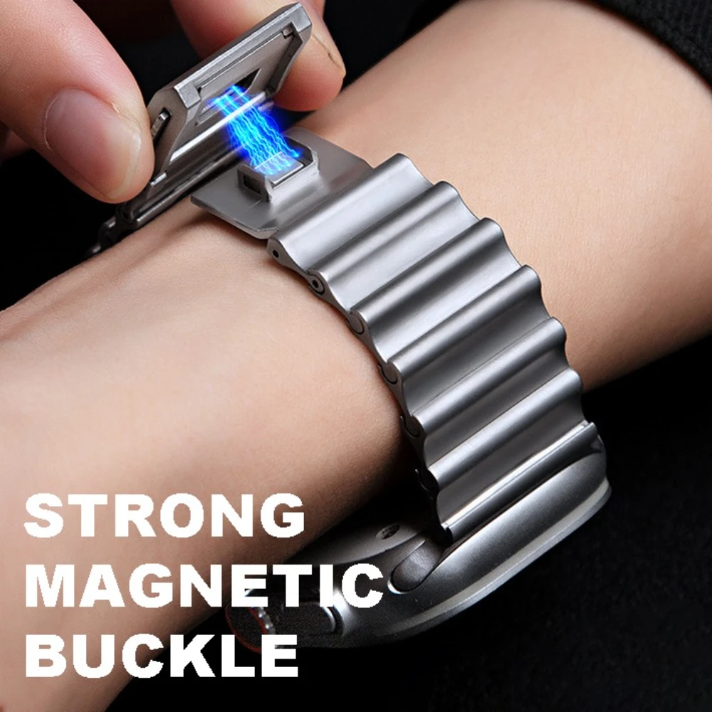 المحيط حزام مغناطيسي لساعة أبل الترا 2 3 الفرقة 49 مللي متر 9 8 7 45 مللي متر 44 مللي متر سوار الفولاذ المقاوم للصدأ IWatch S10 S11 46 مللي متر معصمه #3
