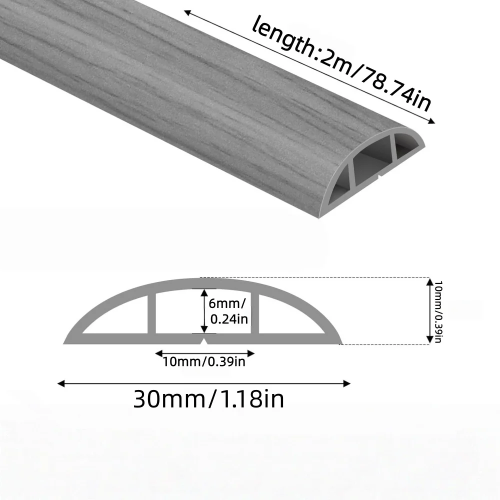 1pc 2mX3cm Cable HiderPVC Cord Hider Cable Management Floor Cable Protection Cable Bridge Cable Duct  Cable Hide Groove