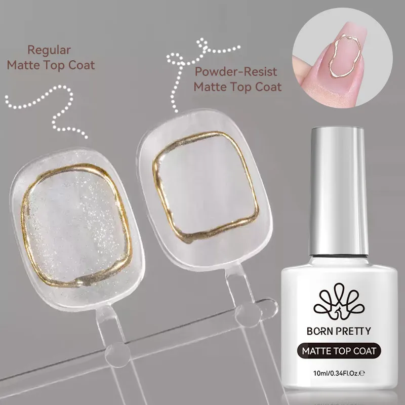 BORN PRETTY 10ml 스틱 파우더 슈퍼 매트 탑 코트 2.0 손톱 도구 용 UV LED 네일 바니시베이스 탑 기능 젤