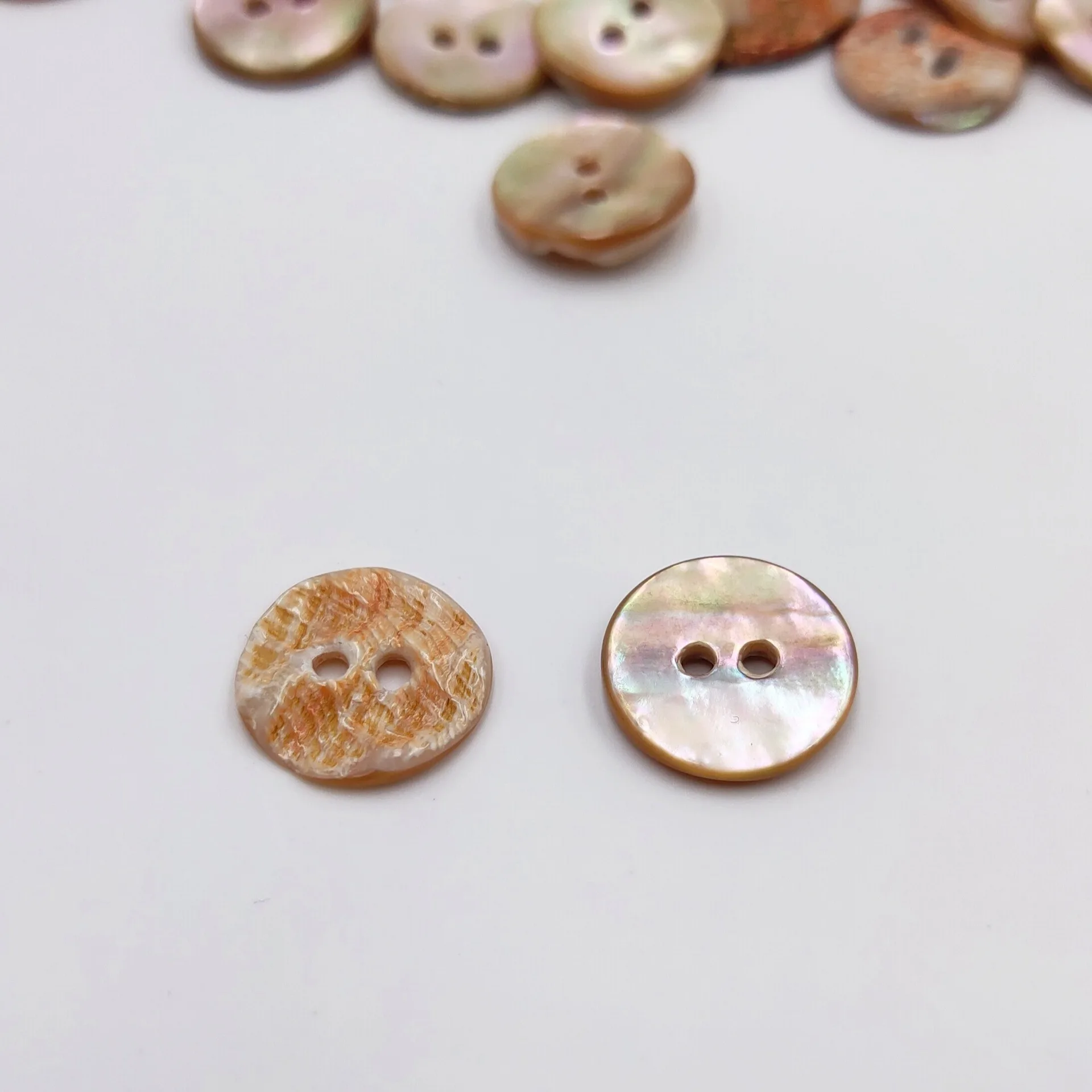 10PC Natural Abalone Shell Mother of Pearl Dazzling Round 2-holes Flatback Buttons Sewing Supplies Crafts Shirt Scrapbook Decor