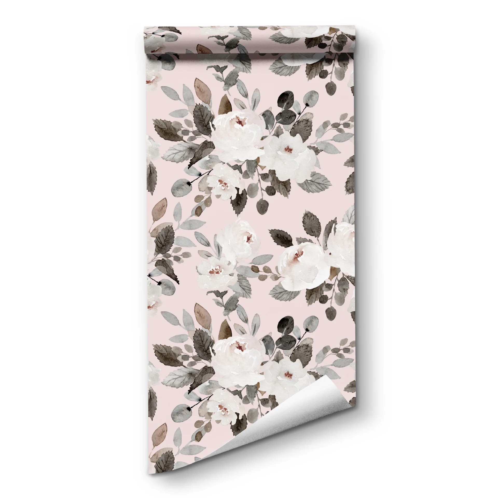 Vintage Floral Peel and Stick Wallpaper Pink Peony Self Adhesive Removable Watercolor Wallpaper Vinyl Flower Contact Paper
