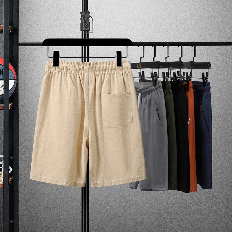 Summer Linen Shorts Men Casual Shorts Trunks Fitness Beach Shorts Man Breathable 100% Cotton Short Trousers