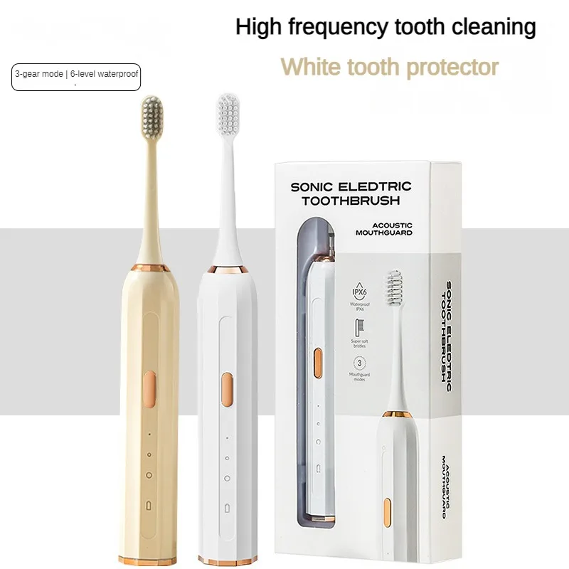 

Oral Cleaning Sonic Electric Toothbrush w/ Travel Case Tooth Whitening Adult Automatic IPX6 Waterproof DuPont Soft Bristle Brush