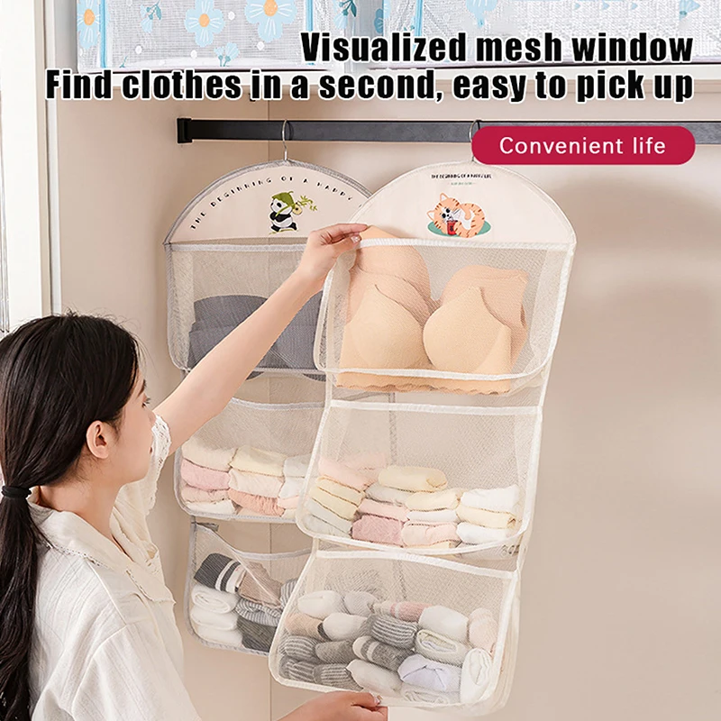 Socks Underwear Storage Mesh Pocket Hanging Storage Bag Behind Door Organiser Storage Hanging Bag