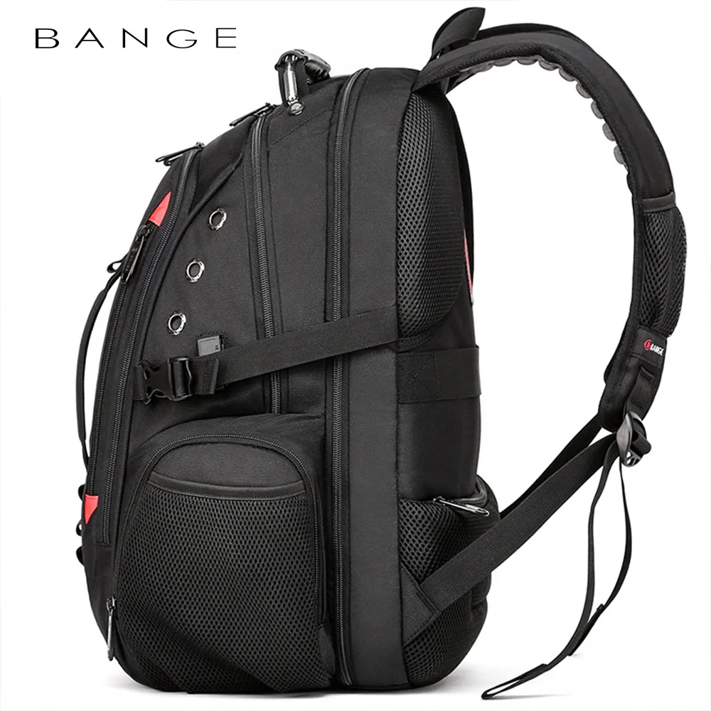 Bange Men Mochila for 16 Inche Shoulder Bag Large Capacity Stundet Backpacks Pleated Casual Style Bag Water Repellent