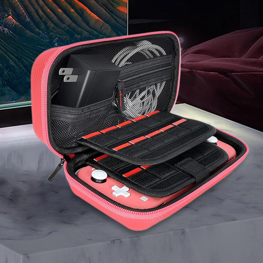 

Protective Suitcase Nylon EVA Hard Game Console Protection Bag Scratch-resistant Double Compartment Dustproof for Switch Lite