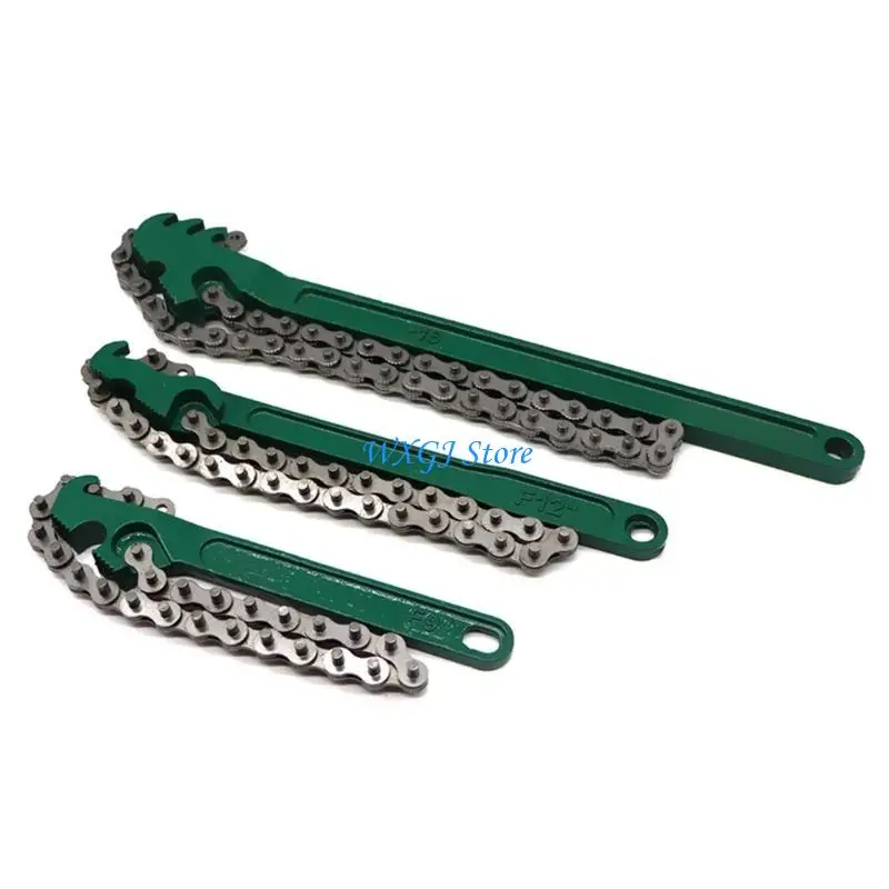 

37JE Adjustable Vehicle Car Engine Oil Filter Chain Grip Wrench Spanners Remover Tool 9/12/16inch with Ergonomics Handle