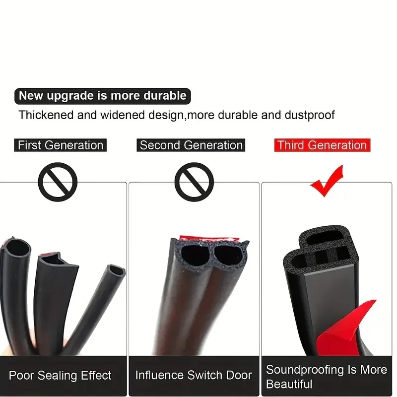 Uszczelka do drzwi samochodowych Gumowa dwuwarstwowa uszczelka Dźwiękoszczelne wodoodporne listwy progowe do bagażnika maski drzwi samochodu