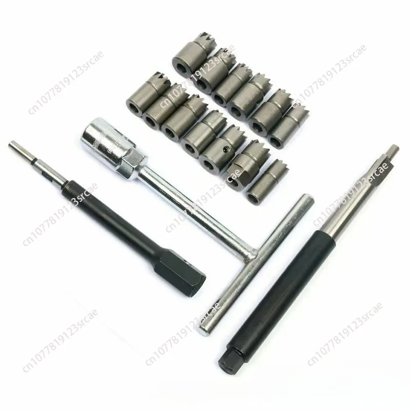 7-Piece set/17-piece set Diesel fuel injector base cleaning reamer, valve base cleaning reamer, carbon deposit cleaning