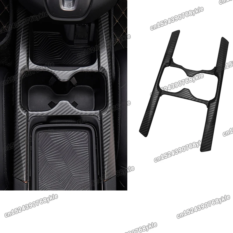 carbon fiber car cup frame holder trims gear for honda crv 2017 2018 2019 2020 2021 2022 cr-v sport hybrid accessories interior