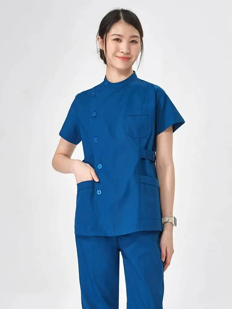 Uniformes Enfermeria Scrub Set Medische Uniformen Arts Verpleegkundige Werkkleding Voor Vrouwen En Mannen Zijknoppen Chirurgische Scrubs