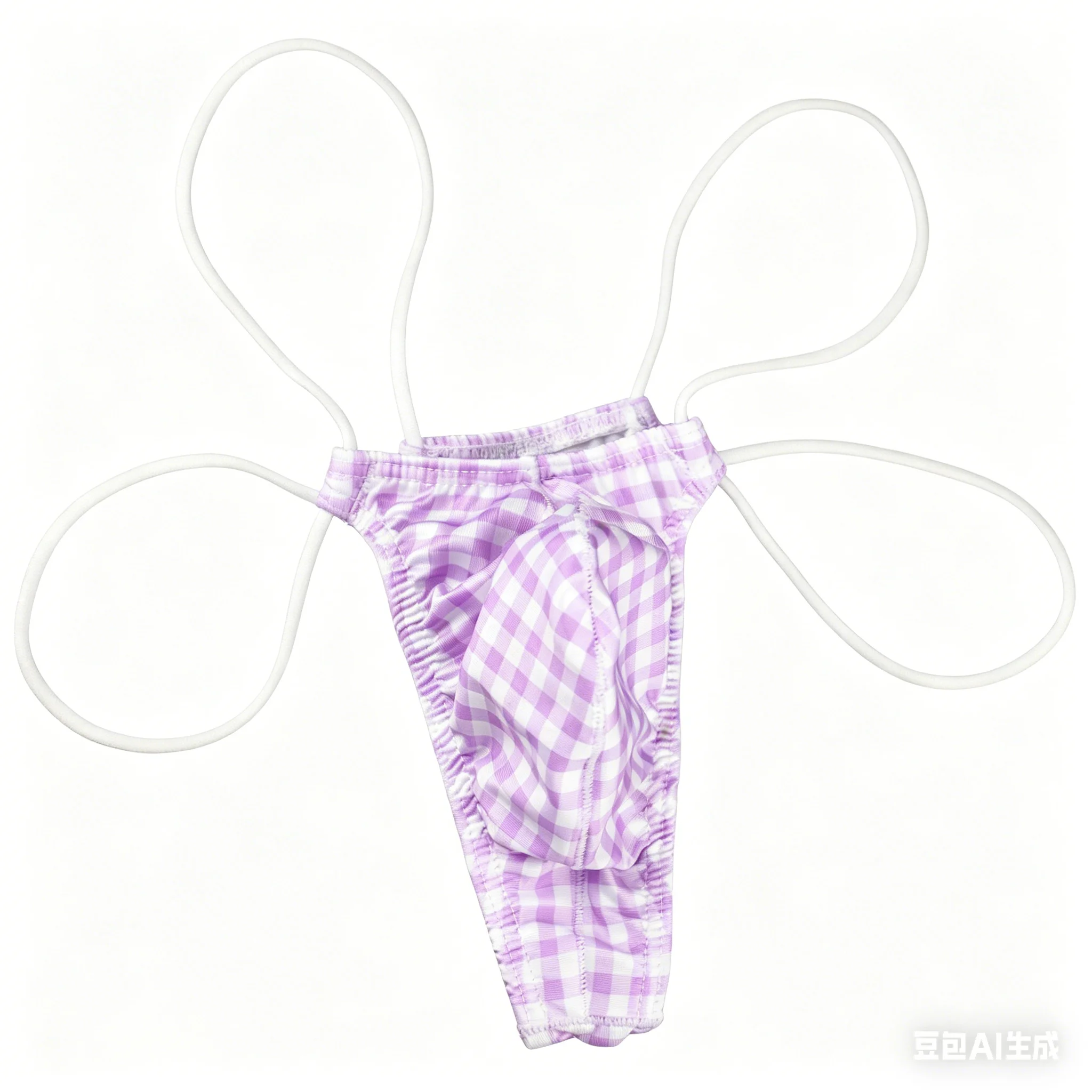 Men's Japanese Style Gingham Thong  Low Rise Sexy T-Back Underwear High Elastic Pouch Erotic Panties Sissy Erotic Bulge G-string