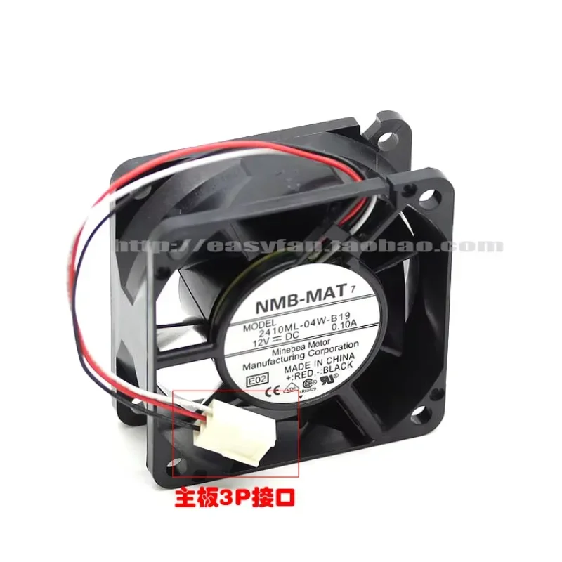 NMB-MAT 2410ML-04W-B19 E02 DC 12V 0.10A 60x60x25mm Server Cooling Fan