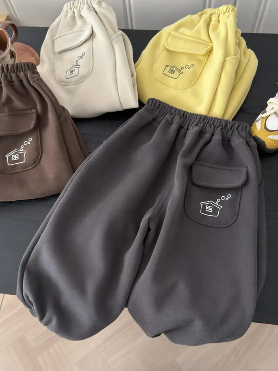 กางเกงกีฬาเด็กผู้ชาย แฟชั่นฤดูใบไม้ร่วง สีน้ำตาล ลำลอง เสื้อผ้าเด็ก แมทช์ได้กับทุกชุด กางเกงขายาว ทันสมัย ใหม่ กางเกงเด็ก