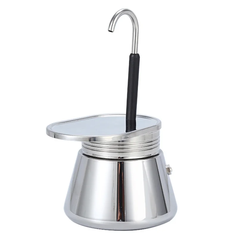 

A84E-Mocka Moka Pot 304 из нержавеющей стали, однотрубная кофеварка, 50 мл, для кемпинга на открытом воздухе