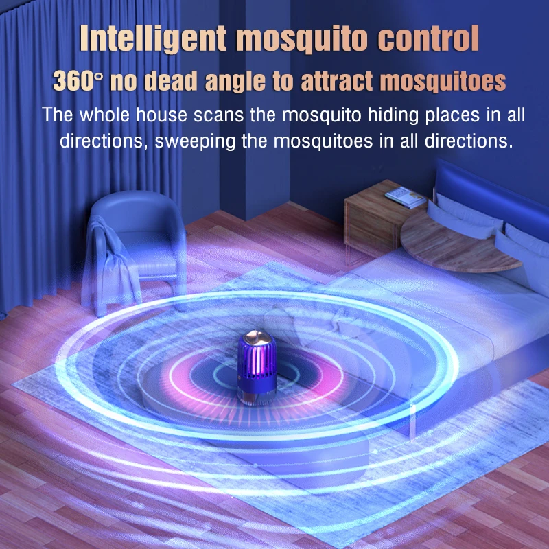 Mosquito Killer Lamp Mute Electric Insect Trap USB Recharg Fly Bug Zapper Radiationless Mosquito Repellent For Bedroom Outdoor