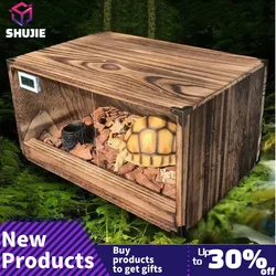 Natural Wood Reptile Pet Breeding Box Crawling Pet Feeding Box Lizard Scorpion Snake Box Pet House Insulation Box