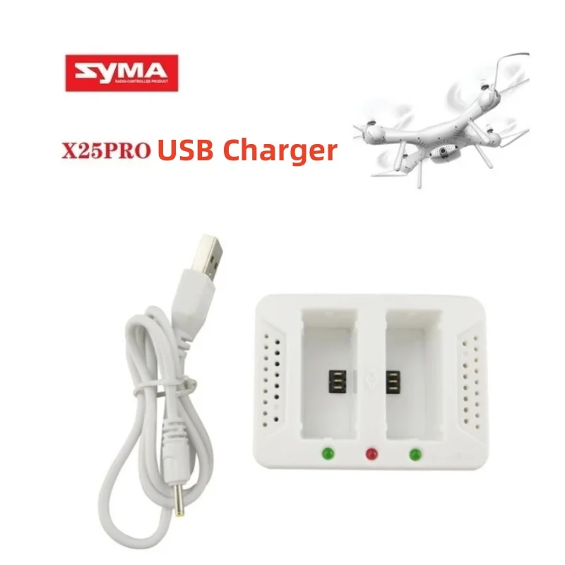 Syma X25Pro USB Charger 2 In 1 Battery Charging Box Seat 7.4V 2S For X25W RC Aircraft Drone Quadcopter