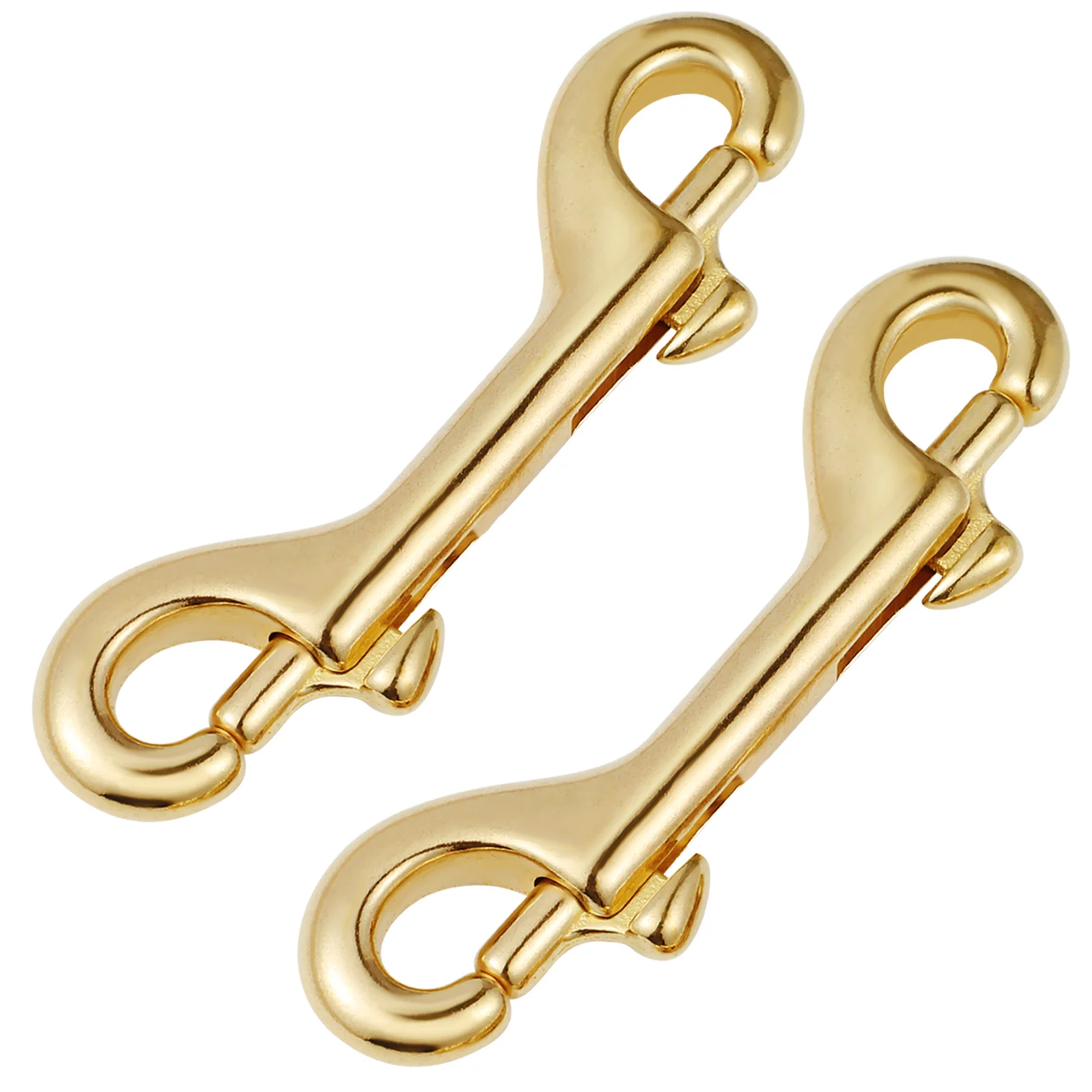

2Pcs Lobster Claw Snap Hook Double Head Clip Brass Bag Clips Strap Connect Accessories for Purses Keychains Belting