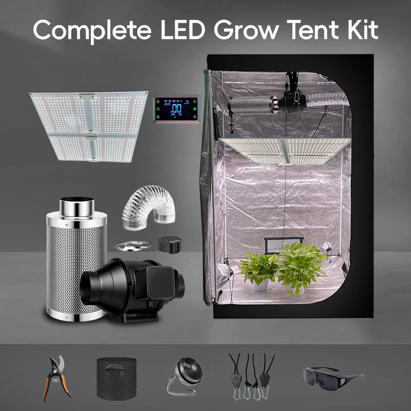 High Quality 4x4FT Indoor Hydroponic Grow Light, Complete Kit with Tent, Full Spectrum LED Plant Lamp