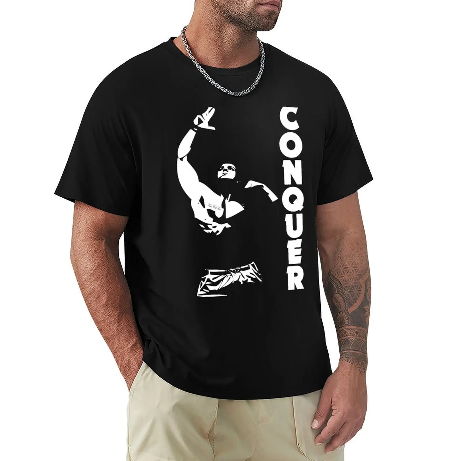 Zyzz Conquer T-Shirt Basic à manches courtes pour usage quotidien