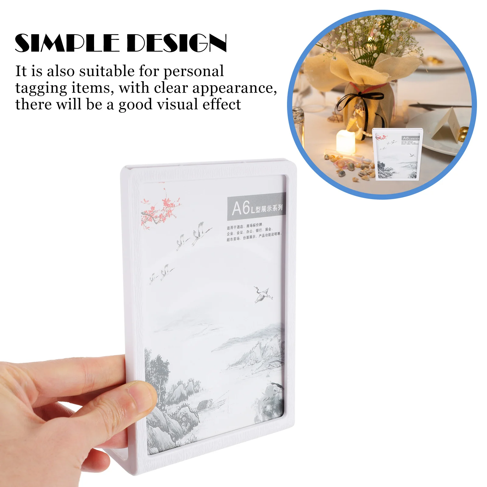 A4 Menu Display Board Plastic Label Stand L-shaped Price Tags Holder Versatile Rack Shelves Sign Slanted for Flyer Showing