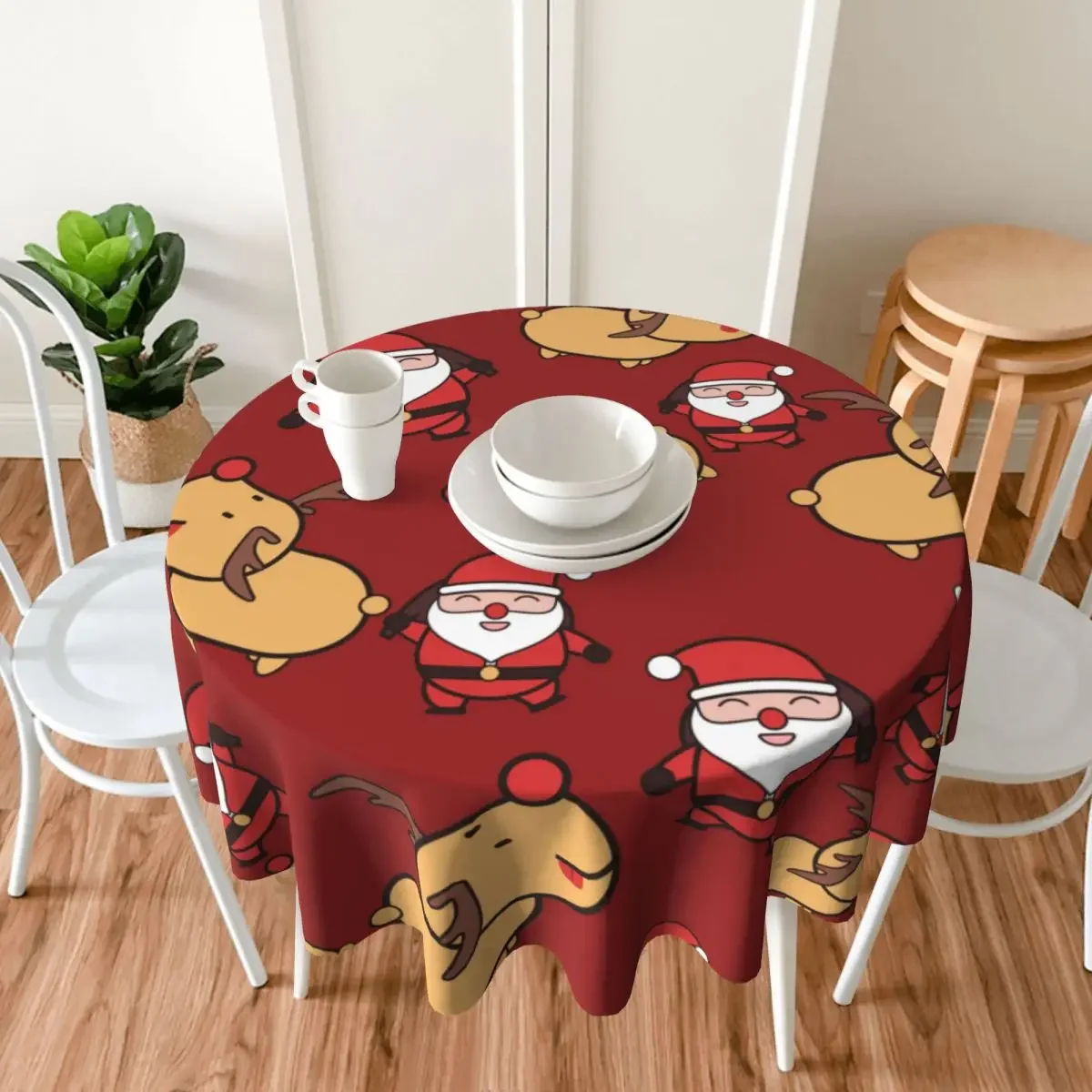 DIY Custom Circular Decorative Long Tablecloth With 60 Inch Bright Color And Anti Oil Stains Suitable For Restaurant Kitchens