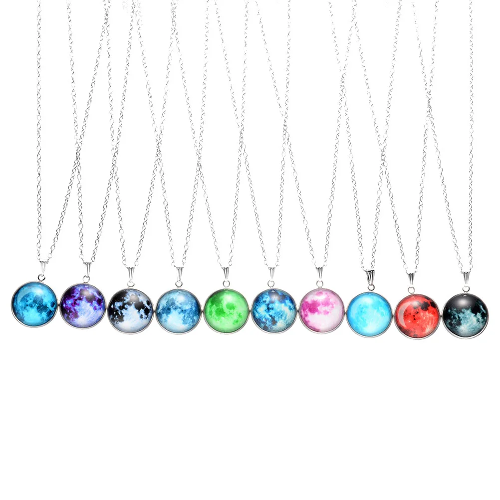 

10Pcs Sweater Necklace Luminous Moon Pendant Easy Fit Any Occasion Durable Material Birthday Wedding Party Casual Days