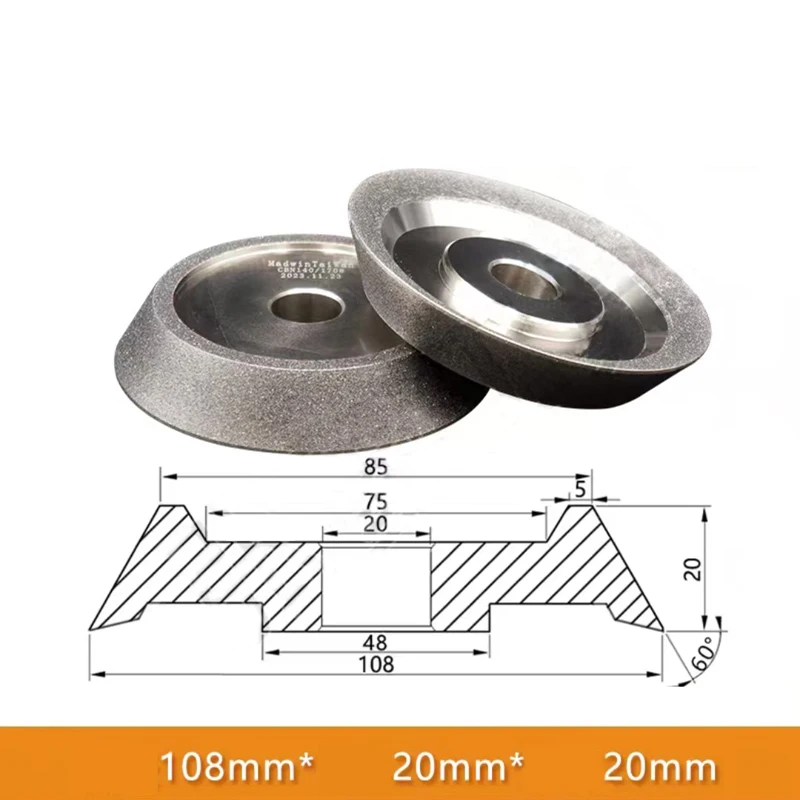 SDC Diamantschleifscheibe 108mm x 20mm Loch 140/170 # für PP26 Dirll-Schärfer – Detail 1