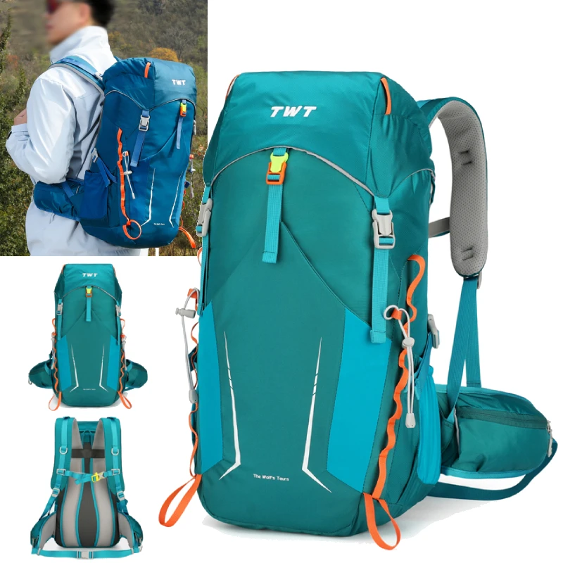 男性登山バックパックカジュアルハイキングキャンプ収納バッグアウトドア旅行荷物ショルダーバッグ大型スポーツ登山リュックサック
