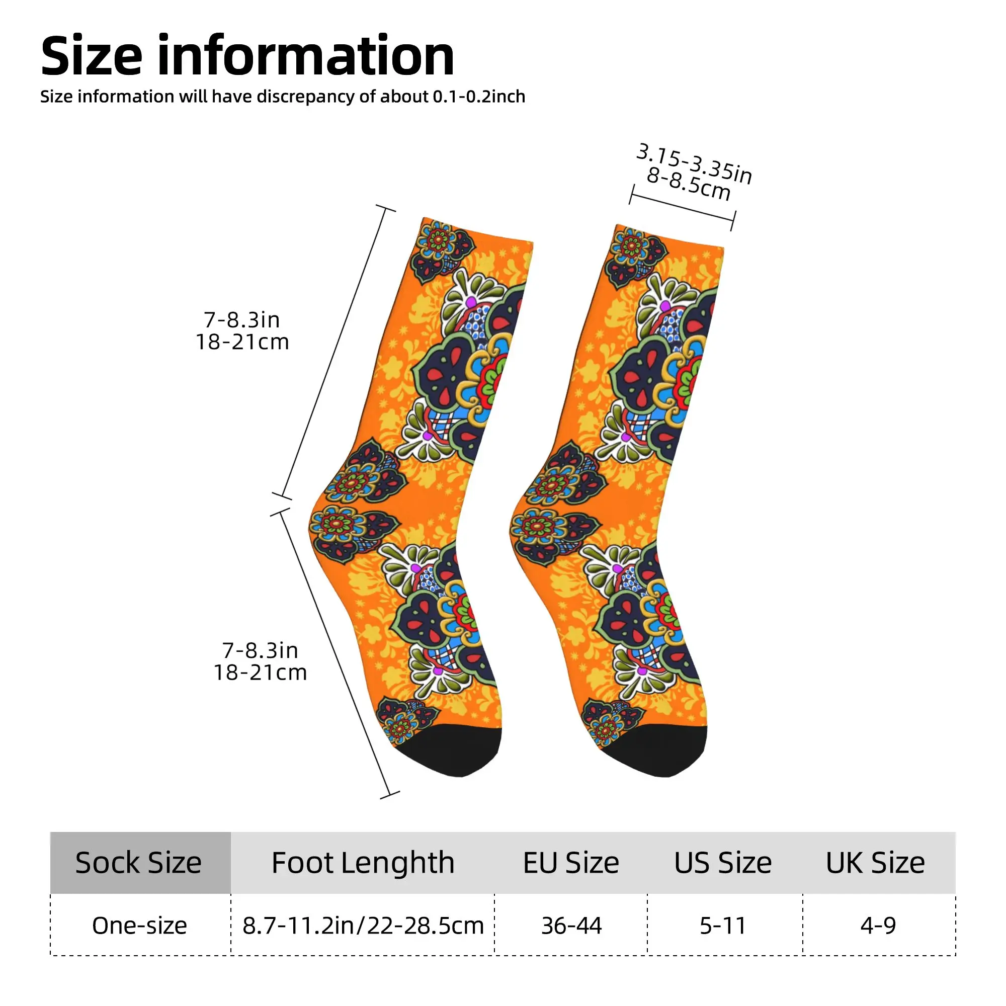 Custom Mexican Talavera Flower Ceramic Tile Men's Crew Socks Unisex Cool  Spring Summer Autumn Winter Dress Socks view 4