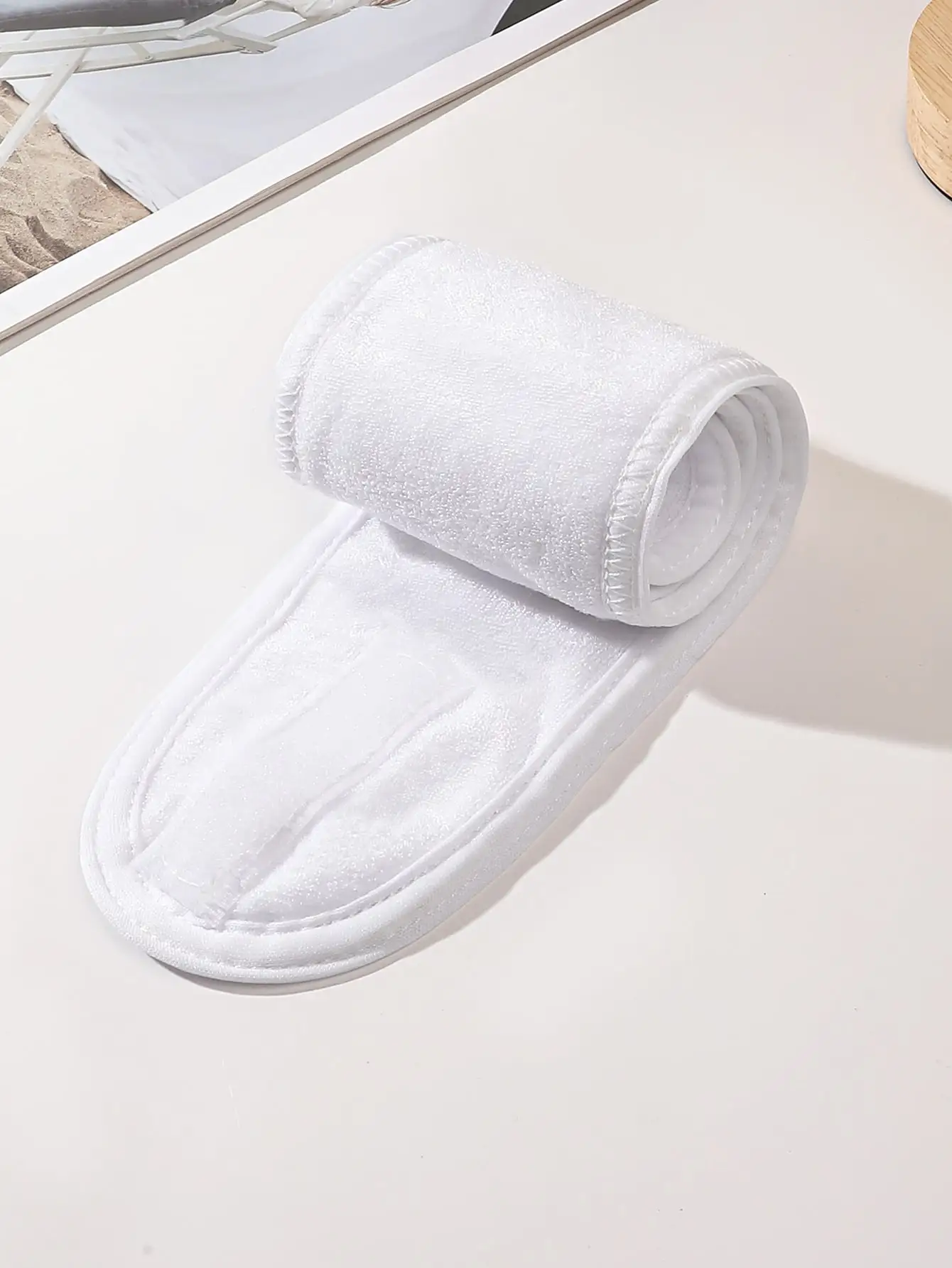 1 pçs ajustável branco velcro bandana antiderrapante hairband para mulheres acessórios de cabelo simples laço de cabelo para lavar o rosto yoga spa