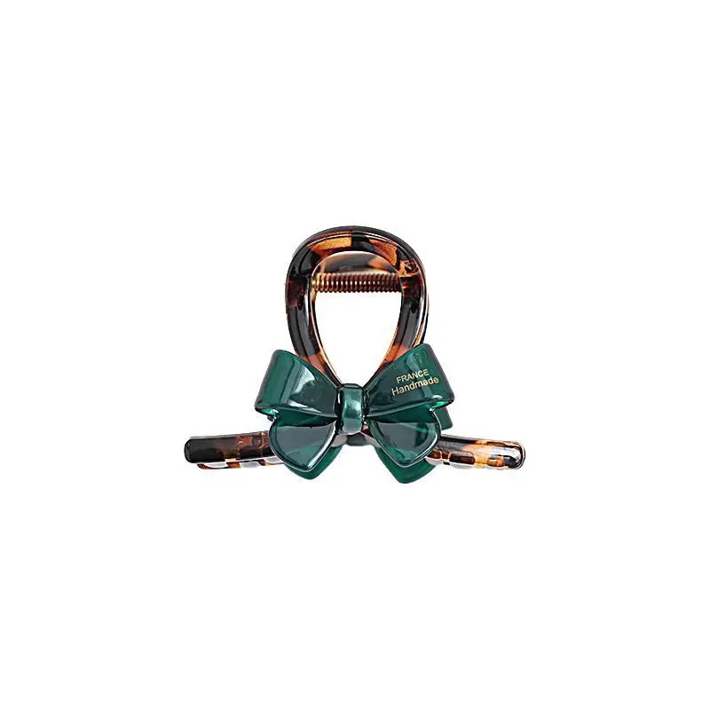 1pc Korean contrasting bow, medium shark clip, fashionable hot stamping letters, half tied hair clip, hair clip image 4
