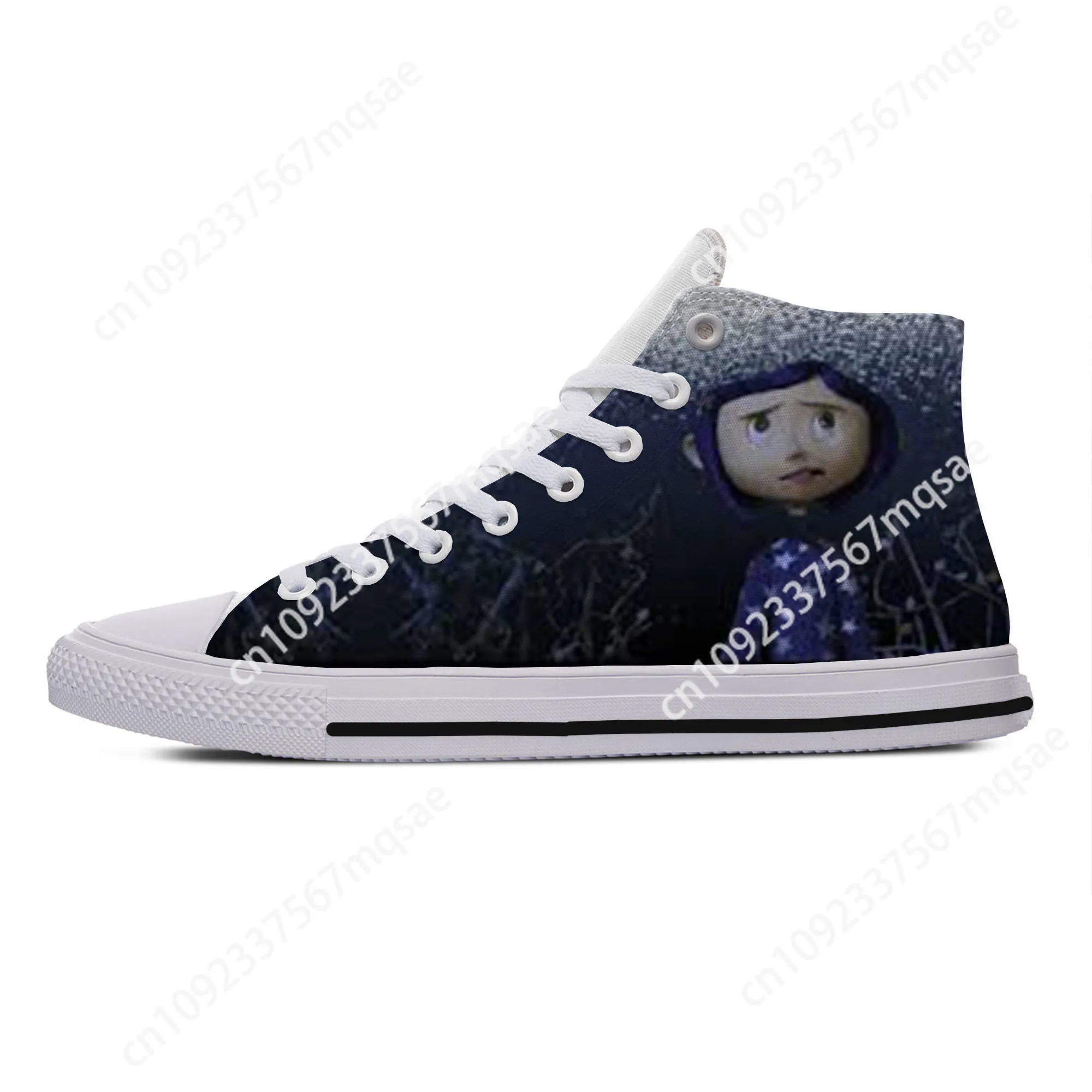 Hot Cool Fashion Sneakers Casual Shoes Cartoon Cute Men Women Coraline The Secret Door Custom High Help Classic Board Shoes