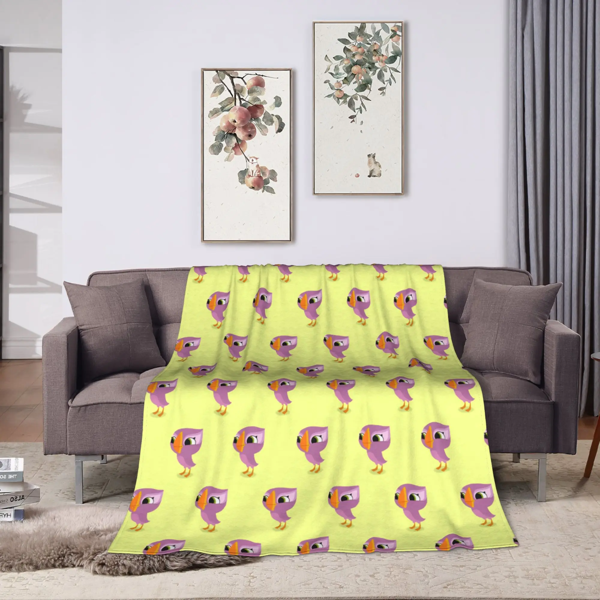 Puffin Rock and the New Friends Soft Warm Blanket  Camping Plush Throw Blanket Trend Couch Bed Flannel Bedspread Sofa Bed Cover