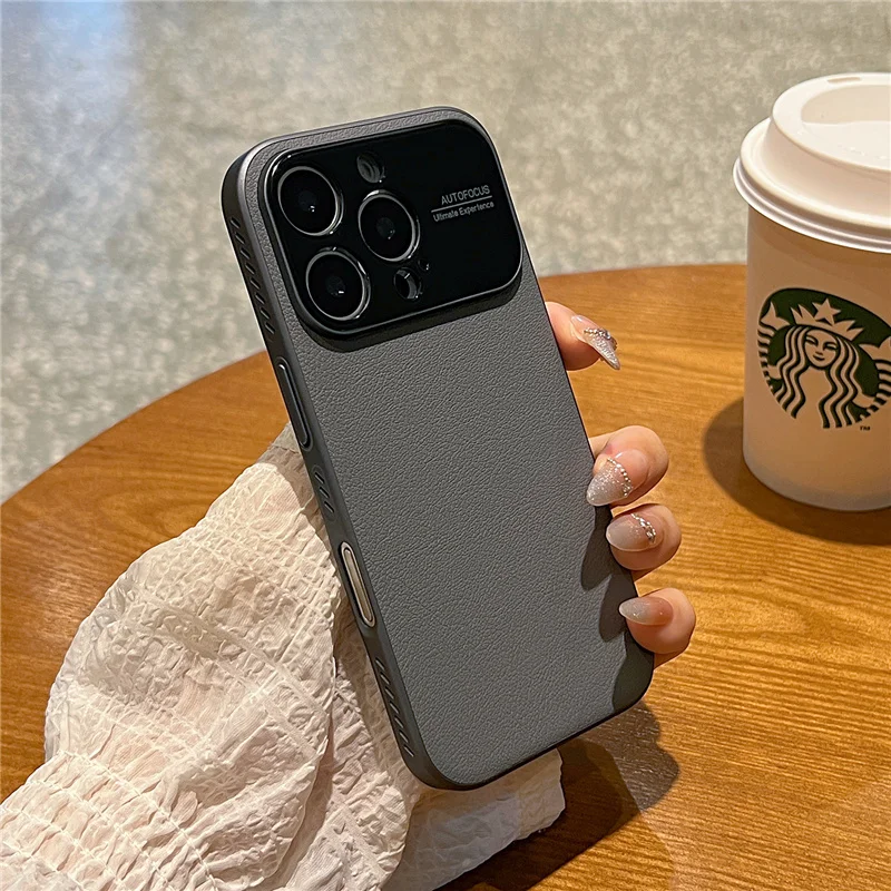 

Luxury Business PU Leather Lens Protection Magsafe Case For iPhone 16 15 14 16Pro Max Matte Wireless Charging Shockproof Cover
