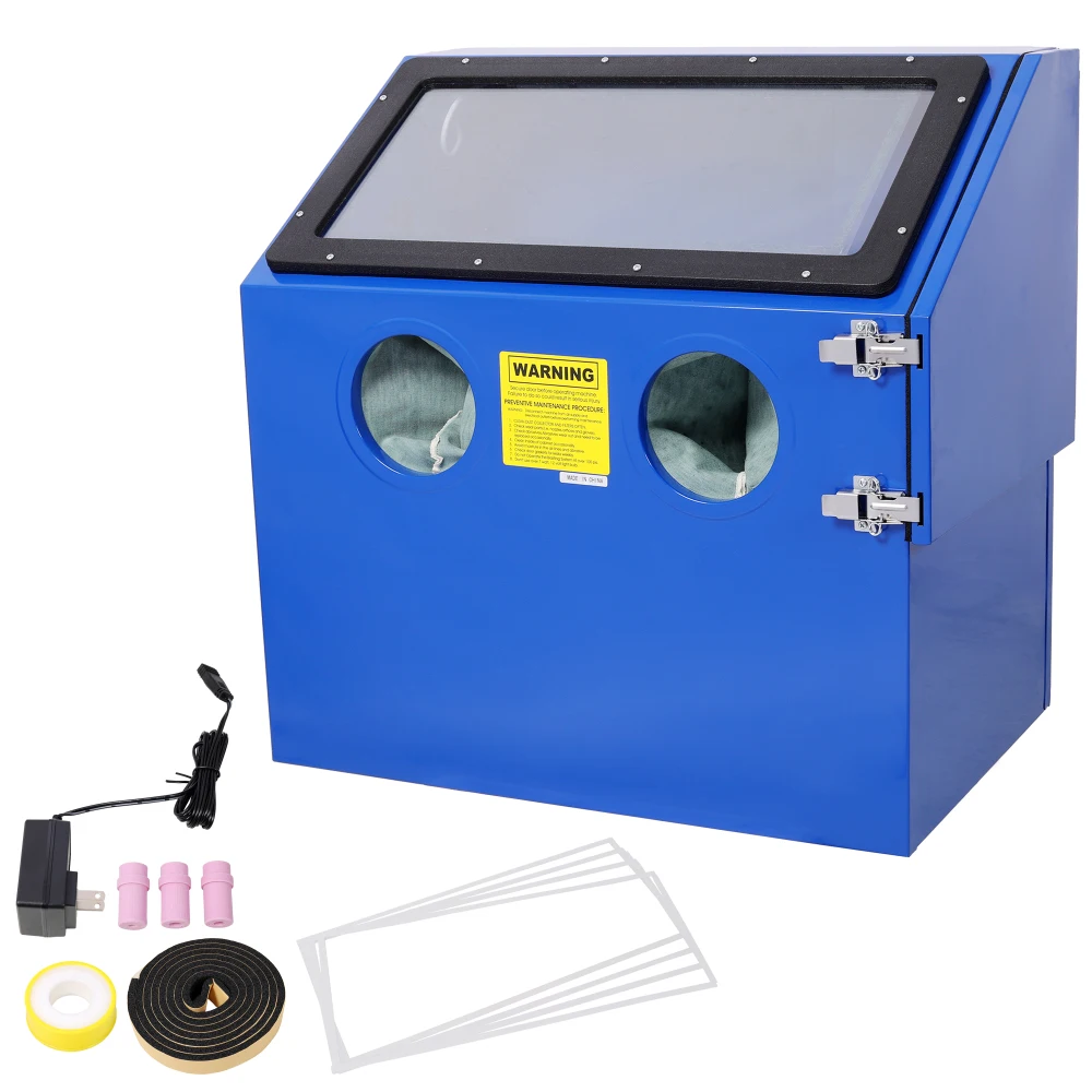 

110L Bench Top Sandblast Cabinet, Ergonomic and Compact Design for Precise Sandblasting, with Heavy Steel Construction