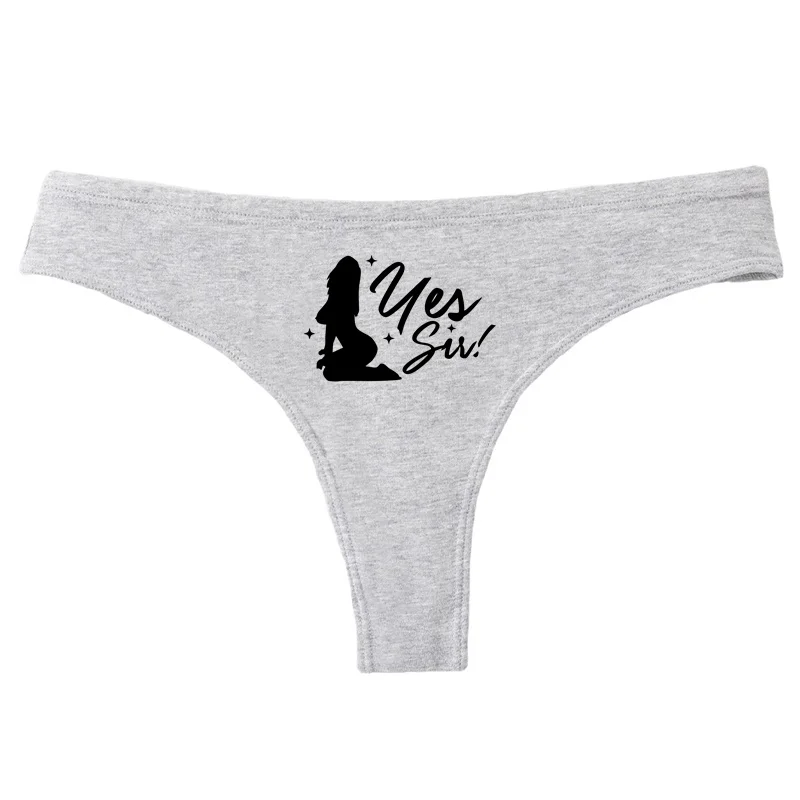نعم سيدي مثير خطابات طباعة داخلية للنساء موضة الرياضة اللياقة البدنية سلس الفتاة سراويل منخفضة الخصر Traceless السيدات موجز