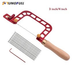 Coping Saw Woodworking Wire Saw Aluminum Alloy Frame Curve Saw with Diamond Wire for Ceramic Glass Wood Metal Accurate Cutting