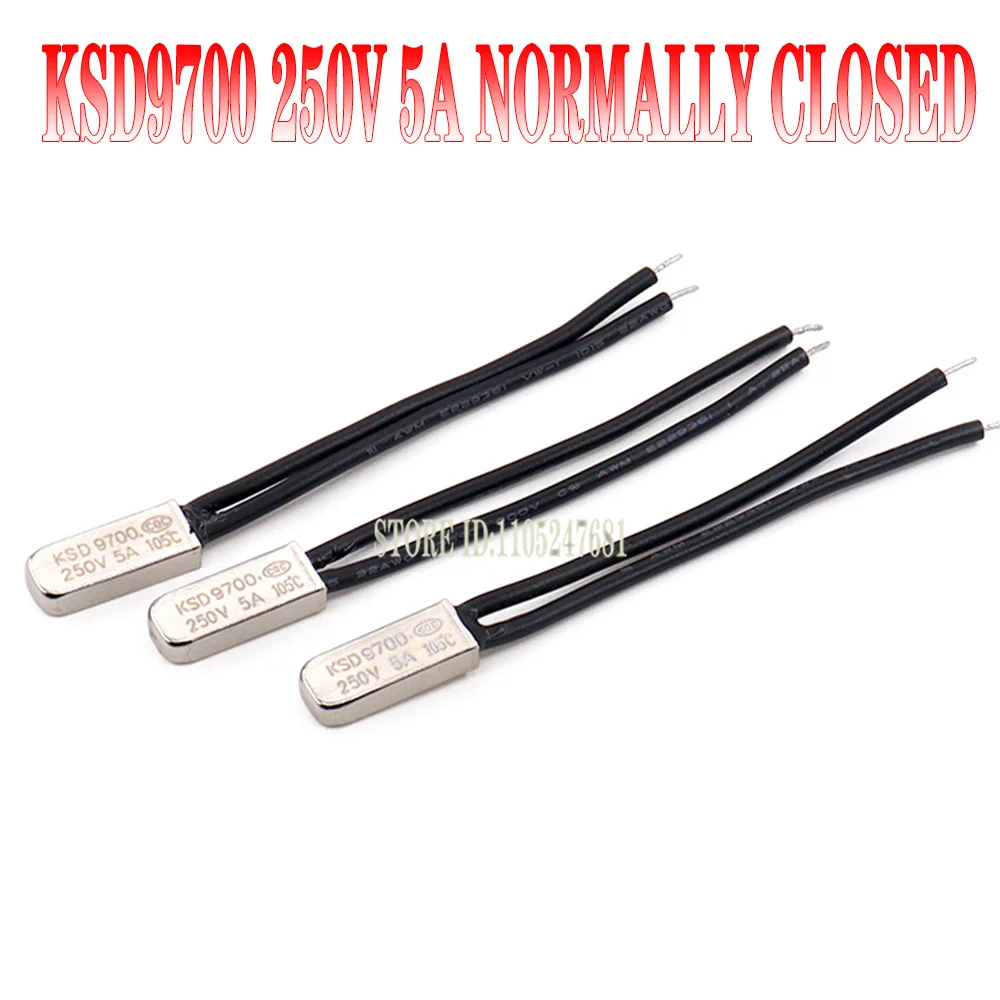 KSD9700 Thermostat 250V 5A Temperature Control Switch 30-120℃ Metal Normally Open/Closed NC NO Thermal Switch