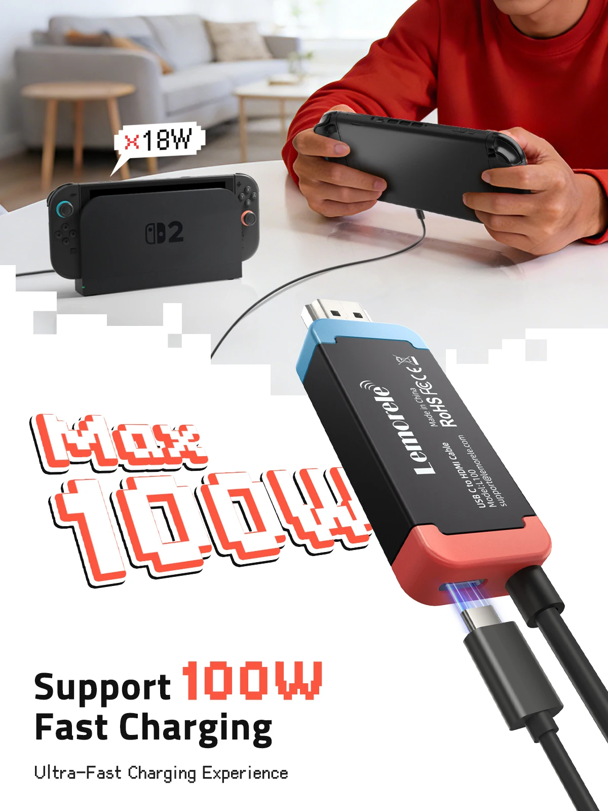 Cable Lemorele USB-C a HDMI de - Usb C Dock Dual Hdmi 4K reseña y precio