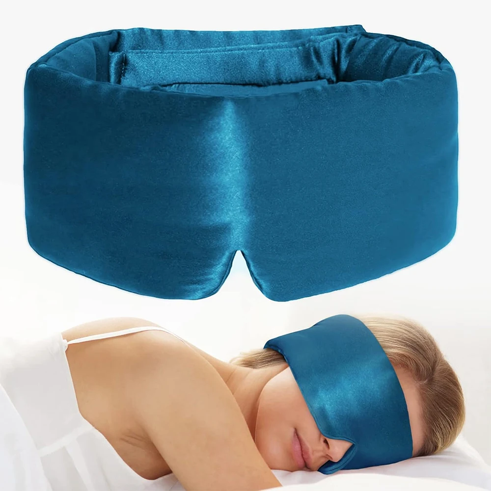 Maschera per dormire in seta naturale al 100% Soft pressuless Cooling Eyepatch Blocking Light Eye Cover Slaapmasker Travel Sleeping Aid