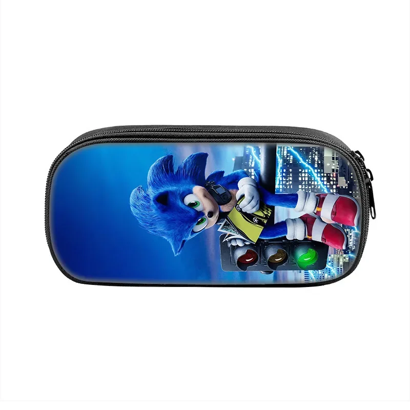 سونيك سلسلة الكرتون لطيف طالب القرطاسية مقلمة أنيمي القنفذ عمل الشكل صندوق تخزين صبي وفتاة الهدايا المدرسية