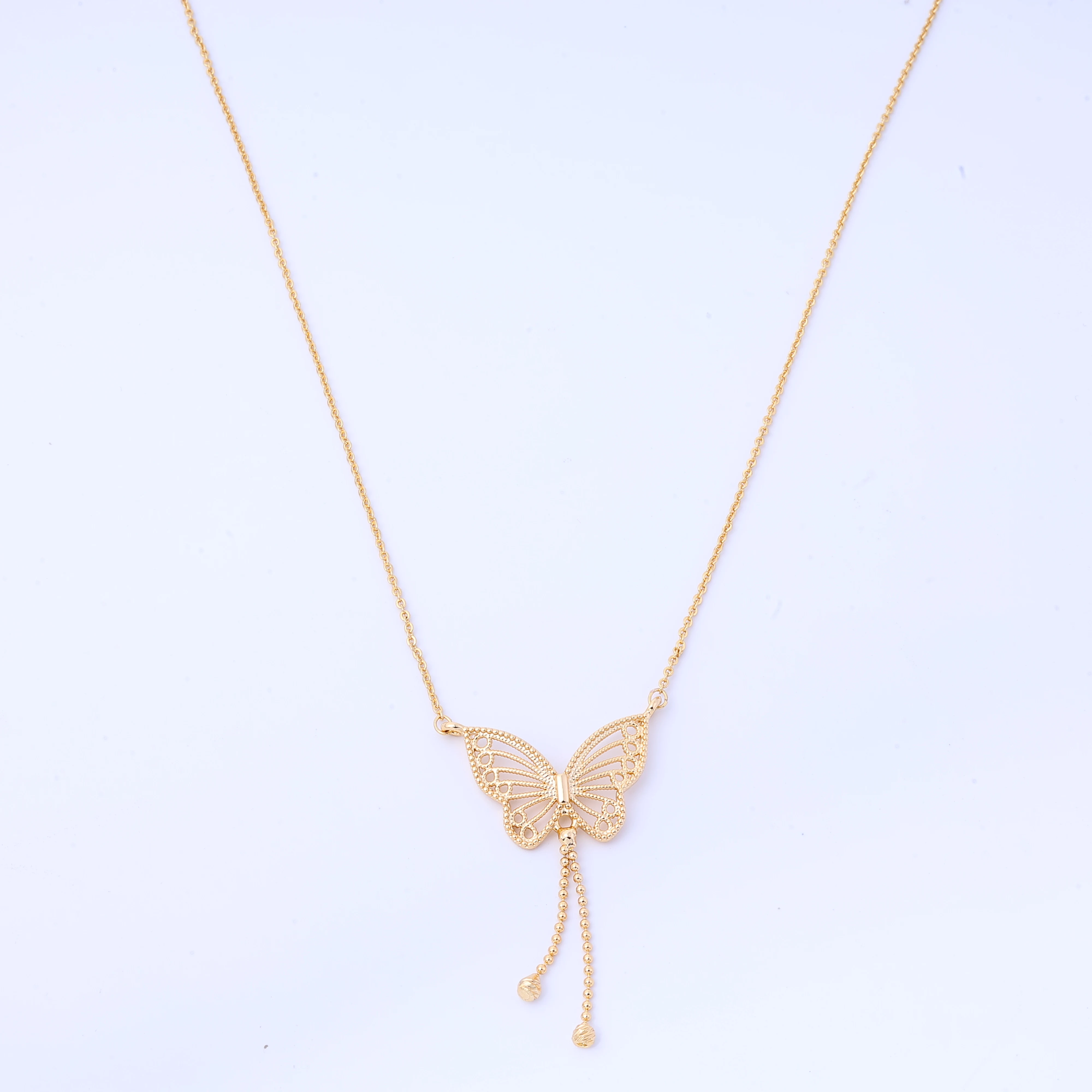 Colar de aço de titânio, item elegante, corrente de clavícula borboleta de camada dupla, novo item explosivo, temperamento versátil, n